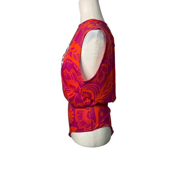 NWT Women's Farm Rio X Adidas Pink and Orange Tropical print body suit - Small - Picture 9 of 10